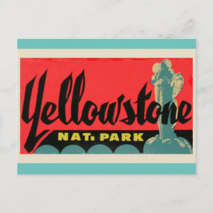 YELLOWSTONE National Park voyage vintage Carte pos