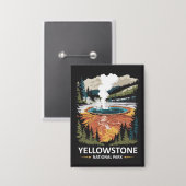 Yellowstone National Park Warmwaterbron Button (Voorkant / Achterkant)
