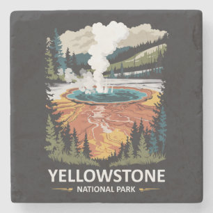 Yellowstone National Park Warmwaterbron Stenen Onderzetter