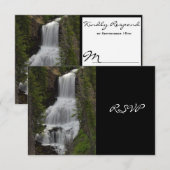 Yellowstone National Park Waterfall Wedding RSVP (Voorkant / Achterkant)
