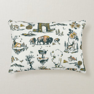 Yellowstone National Park Wildlife Pattern Accent Kussen