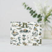 Yellowstone National Park Wildlife Pattern Briefkaart (Staand voorkant)