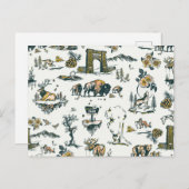 Yellowstone National Park Wildlife Pattern Briefkaart (Voorkant / Achterkant)