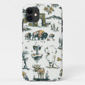 Yellowstone National Park Wildlife Pattern Case-Mate iPhone Case (Achterkant)