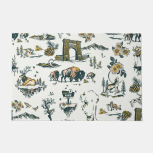 Yellowstone National Park Wildlife Pattern Deurmat