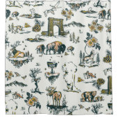 Yellowstone National Park Wildlife Pattern Douchegordijn (Voorkant)