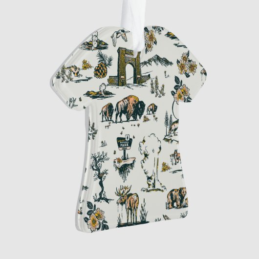 Yellowstone National Park Wildlife Pattern Ornament (voorkant)