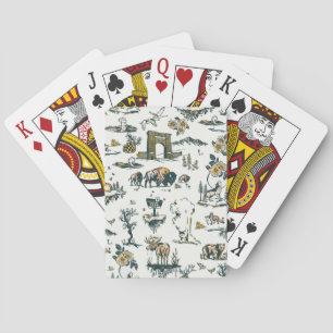 Yellowstone National Park Wildlife Pattern Pokerkaarten