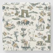 Yellowstone National Park Wildlife Pattern Stenen Onderzetter (Voorkant)