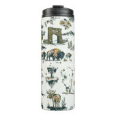 Yellowstone National Park Wildlife Pattern Thermosbeker (Voorkant)