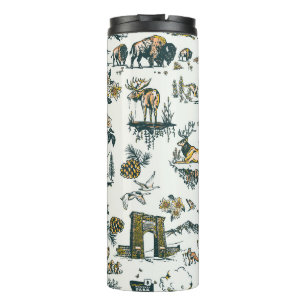 Yellowstone National Park Wildlife Pattern Thermosbeker