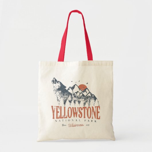 Yellowstone National Park Wolf Mountains Tote Bag (Voorkant)