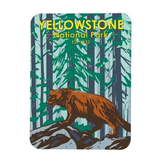 Yellowstone National Park Wolverine Magneet (Verticaal)