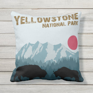 Yellowstone National Park WY Style Bison Buitenkussen