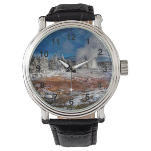 Yellowstone National Park Wyoming in de winter Horloge