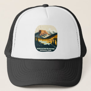 Yellowstone National Park Wyoming Mountains Retro Trucker Pet