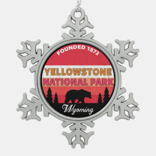 Yellowstone National Park Wyoming Tin Sneeuwvlok Ornament