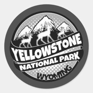 Yellowstone National Park Wyoming zwarte sticker