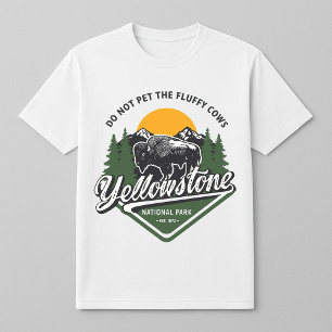 Yellowstone niet huisdier de pluizige Koeien bizon T-shirt
