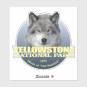 Yellowstone NP (Wolf) 2 WT Sticker (Vel)