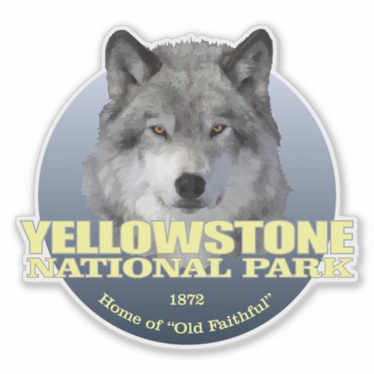Yellowstone NP (Wolf) 2 WT Sticker (Voorkant)