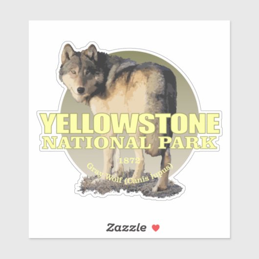 Yellowstone NP (wolf) Sticker (Vel)