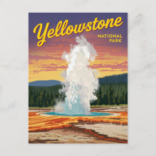 Yellowstone Old Faithful Geiser Briefkaart