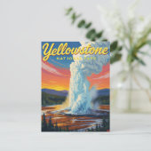 Yellowstone Old Faithful Geyser Art Briefkaart (Staand voorkant)