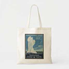 Yellowstone Old Faithful Park Vintage Poster Tote Bag