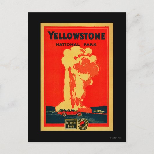 Yellowstone, oud getrouw Adverteren Poster Briefkaart (Voorkant)