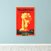 Yellowstone, oud getrouw Adverteren Poster Canvas Afdruk (Insitu (Houten vloer))