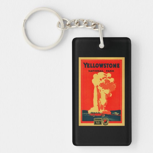 Yellowstone, oud getrouw Adverteren Poster Sleutelhanger (Voorkant)