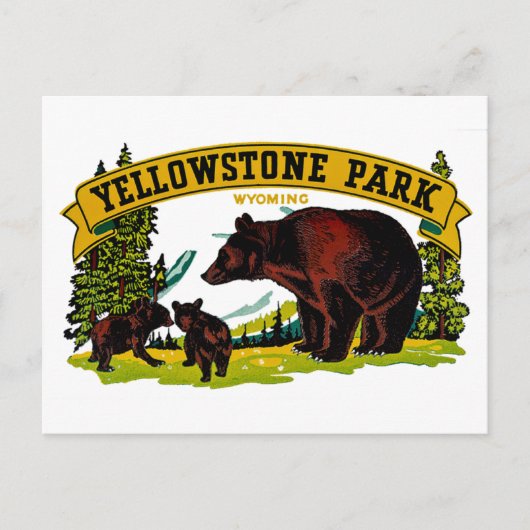 Yellowstone Park Briefkaart (Voorkant)