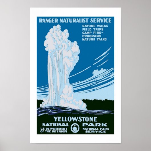 Yellowstone Park Vintage Travel Poster (Voorkant)