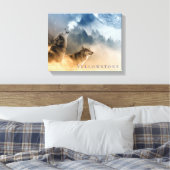Yellowstone Park Wolven Canvas Art Afdruk (Insitu (Slaapkamer))