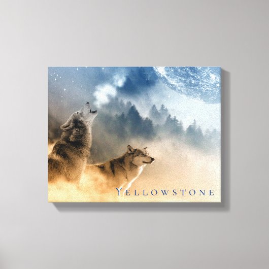 Yellowstone Park Wolven Canvas Art Afdruk (Voorkant)
