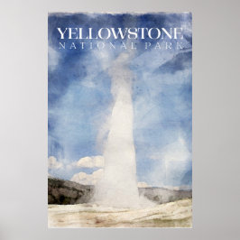 Yellowstone Poster, Old Faithful Geyser Print