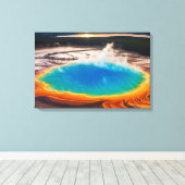 Yellowstone Prismatische Thermische Pot Canvas Kun (Insitu (Houten vloer))