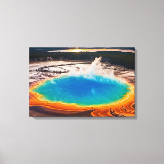 Yellowstone Prismatische Thermische Pot Canvas Kun (Voorkant)