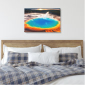 Yellowstone Prismatische Thermische Pot Canvas Kun Afdruk (Insitu (Slaapkamer))