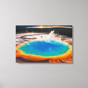 Yellowstone Prismatische Thermische Pot Canvas Kun Afdruk