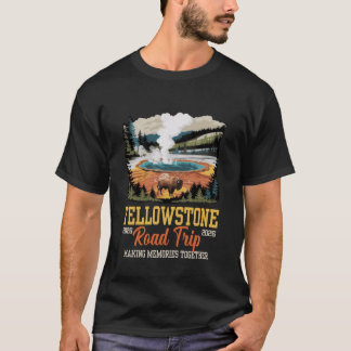 Yellowstone Roadtrip 2026 Familie Maakt Herinnerin T-shirt