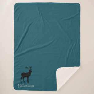 Yellowstone Sherpa Blanket Throw Elk