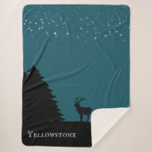 Yellowstone Sherpa Blanket Throw Elk en Stars (Voorkant)