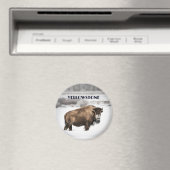 Yellowstone Snowstone Buffalo Souvenir Magnet (In Situ (Lave-vaisselle))