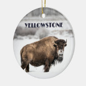 Yellowstone Snowy Buffalo Souvenir Ornament (Links)
