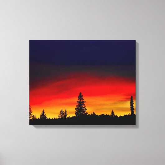 Yellowstone Sunset Canvas Afdruk (Voorkant)