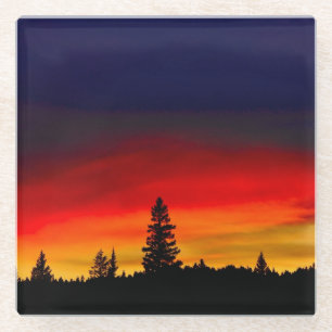 Yellowstone Sunset Glazen Onderzetter
