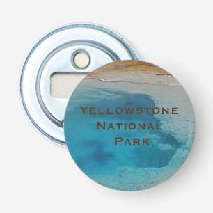 Yellowstone Unique Blue Pool Photo National Park Button Flesopener