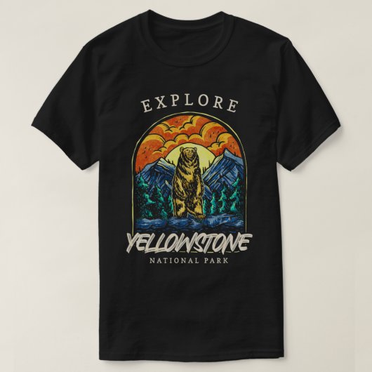 Yellowstone US Nationaal Park Backpacken Camping H T-shirt (Design voorkant)